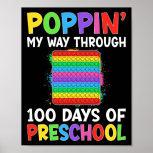 Poppin mijn weg door 100 Days of Preschool Boys G Poster
