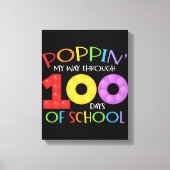 Poppin mijn weg door 100 schooldagen canvas afdruk (Voorkant)