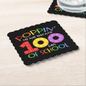 Poppin mijn weg door 100 schooldagen kartonnen onderzetters (Gebogen)