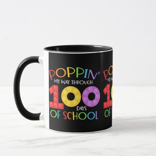 Poppin mijn weg door 100 schooldagen mok (Links)