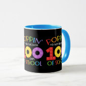 Poppin mijn weg door 100 schooldagen mok (Voorkant rechts)