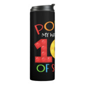 Poppin mijn weg door 100 schooldagen thermosbeker (Gedraaid links)