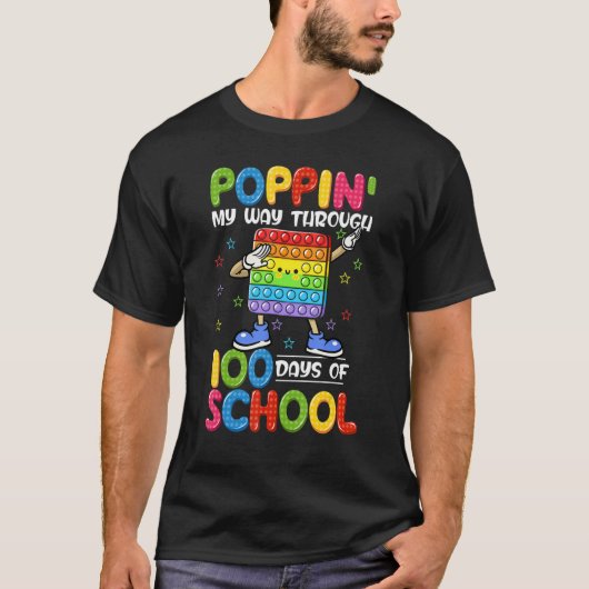 Poppin My Way Through 100 Days Dabbing Kids Boys G T-shirt (Voorkant)