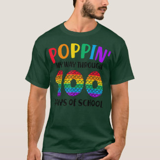 Poppin My Way Through 100 Days of School Kids 100t T-shirt