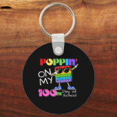 Poppin' op mijn 100ste dag van school Schattigee F Sleutelhanger (Voorkant)