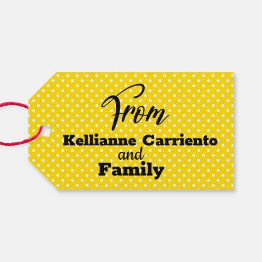 Poppin' Polka Dots Cadeaulabel (Achterkant Horizontaal)