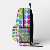 Poppin Retro Harten Leuk Regenboog Patroon Bedrukte Rugzak (Rechts)