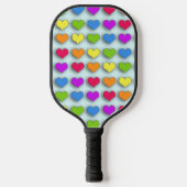 Poppin Retro Harten Leuk Regenboog Patroon Pickleball Paddle (Voorkant)