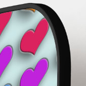 Poppin Retro Harten Leuk Regenboog Patroon Pickleball Paddle (Links Detail)