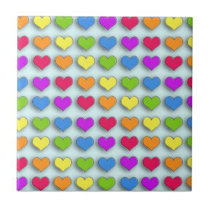 Poppin Retro Hearts Tegeltje