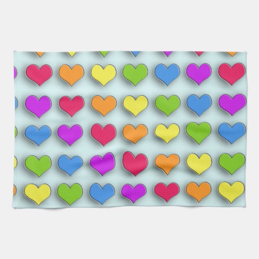 Poppin Retro Hearts Theedoek (Horizontaal)