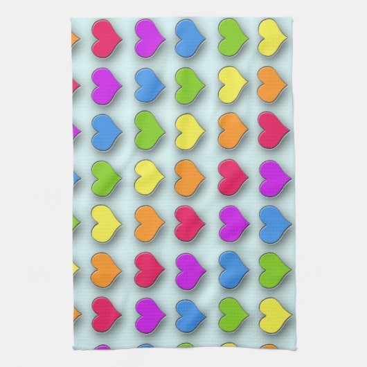 Poppin Retro Hearts Theedoek (Verticaal)