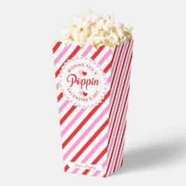 Poppin Valentijn Popcorn Box roze en rode streep Bedankdoosjes