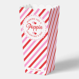 Poppin Valentijn Popcorn Box roze en rode streep Bedankdoosjes