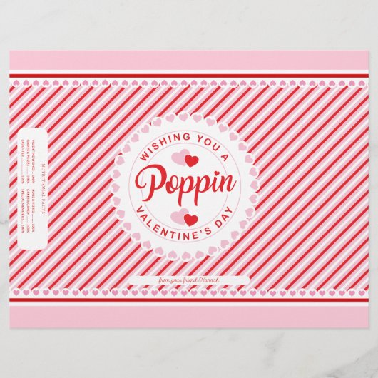 Poppin Valentijnsdag Popcorn Bag Wrapper Flyer (Voorkant)