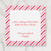 Poppin Valentijnsdag roze en rode streep Bedankjes Labels (Achterkant)