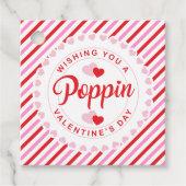 Poppin Valentijnsdag roze en rode streep Bedankjes Labels (Voorkant)