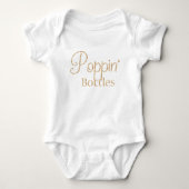 Poppinetflesjes in goudglitter-Baby Romper (Voorkant)