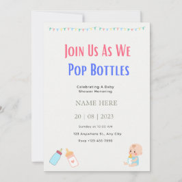 Popping Bottles Baby shower Genderneutraal Kaart
