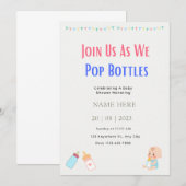 Popping Bottles Baby shower Genderneutraal Kaart (Voorkant / Achterkant)