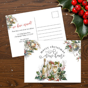 Popping Bottles Kerst Nieuw Thuis Briefkaart
