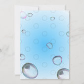 Popping Bubbles Blauwe Uitnodiging (Achterkant)