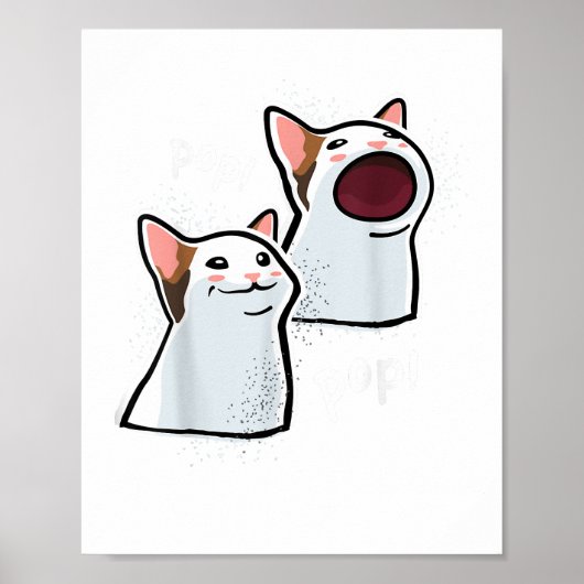 Popping Cat Meme Pop Kat grappig PopCat Poster (Voorkant)