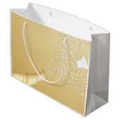 Popping Champagne in Gold Groot Cadeauzakje (Achterkant Gekanteld)