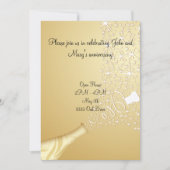 Popping Champagne Invitation in Gold Kaart (Voorkant)