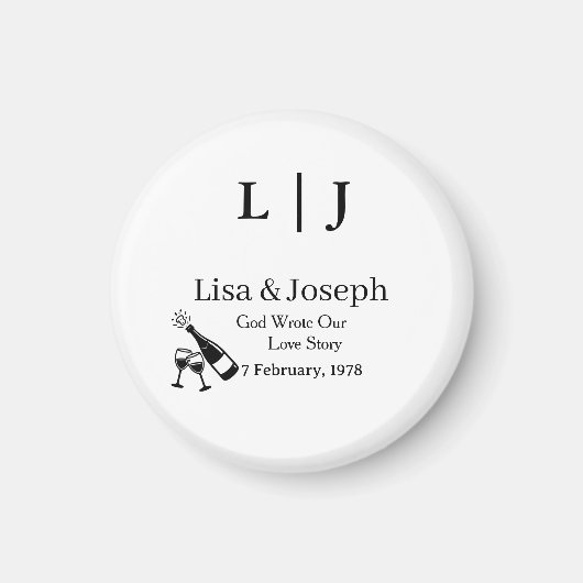 Popping Champagne &Toasting Glasses Party Wedding Magneet (Voorkant)