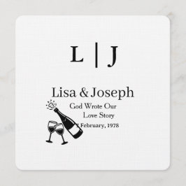 Popping Champagne &Toasting  Party Wedding  Kaart