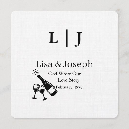 Popping Champagne &Toasting  Party Wedding  Kaart (Voorkant)