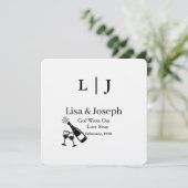 Popping Champagne &Toasting  Party Wedding  Kaart (Staand voorkant)