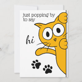 Popping door Hi Cat Flat Greeting zeggen Kaart