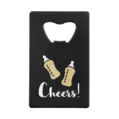 Popping flesjes Happy New Year Baby Announding Creditkaart Flessenopener (Achterkant)