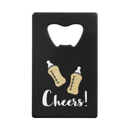 Popping flesjes Happy New Year Baby Announding Creditkaart Flessenopener (Achterkant)