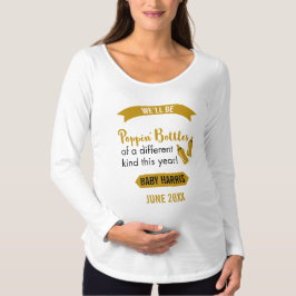 Popping flesjes Happy New Year Baby Announding T-shirt
