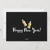 Popping flessen nieuwe jaaraankondiging Baby Feestdagenkaart (Achterkant)