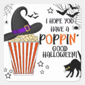 Popping Good Halloween Popcorn Treat cadeautaszak Vierkante Sticker (Voorkant)