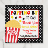 Popping langs om te zeggen Dank je cadeau Bedankjes Labels (Voorkant)