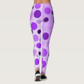 Popping Paarse Polka Dots, Dames Leggings (Achterkant)
