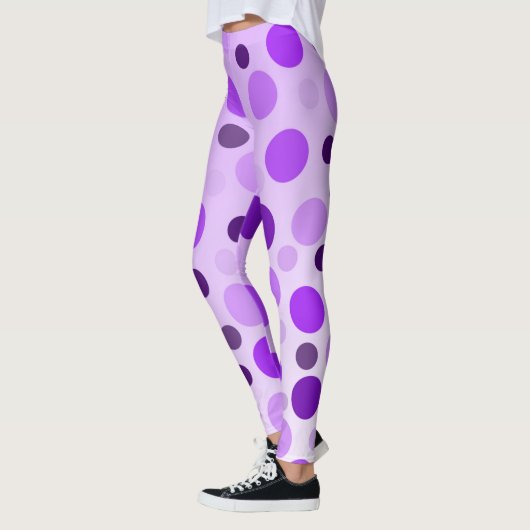 Popping Paarse Polka Dots, Dames Leggings (Links)