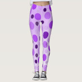 Popping Paarse Polka Dots, Dames Leggings (Voorkant)