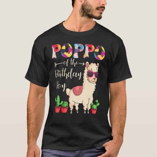 Poppo van de Birthday Boy Lama Bday Party Celebra T-shirt (Voorkant)