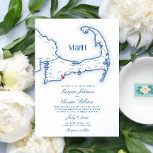 Popponesset Inn Cape Cod Kaart Elegante Bruiloft