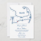 Popponesset Inn Cape Cod Kaart Elegante Bruiloft (Voorkant)