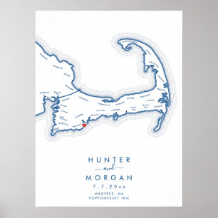 Popponesset Inn Trouw Navy Gastboek Poster