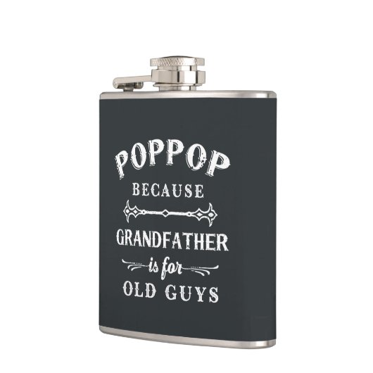 Poppop | Funny Grandfather is voor oude jongens Heupfles (Links)
