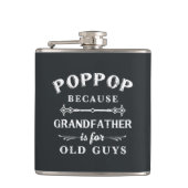 Poppop | Funny Grandfather is voor oude jongens Heupfles (Voorkant)