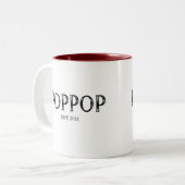 PopPop-jaar ingesteld Tweekleurige Koffiemok (Voorkant links)